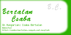 bertalan csaba business card